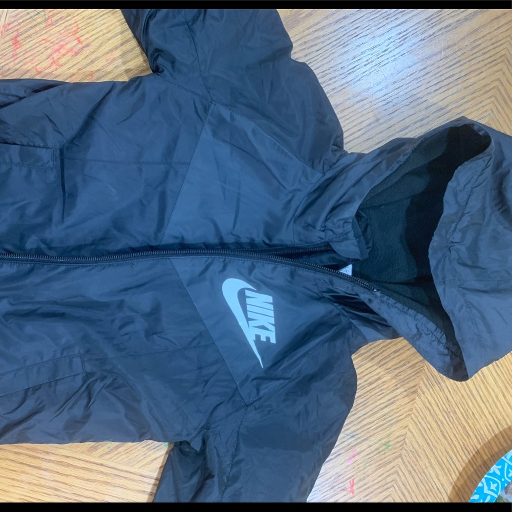 Nike- fleece lined rain coat with hood